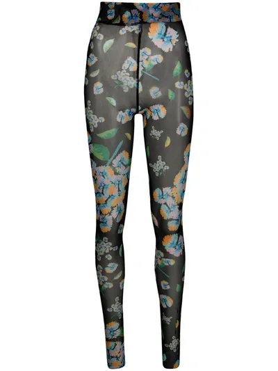 Henrik Vibskov Floral Printed Leggings In Black