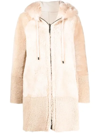 Peserico Hooded Coat In Neutrals