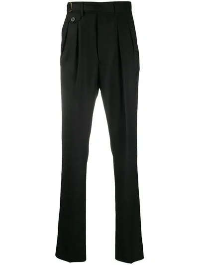 Lardini Pleated Belted Tailored Trousers In Black