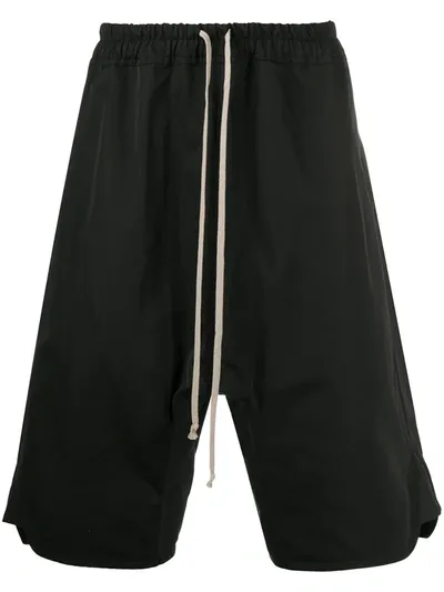 Rick Owens Long Shorts With Drawstring Waist In Black