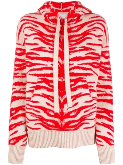 Laneus Patterned Hoodie In Red