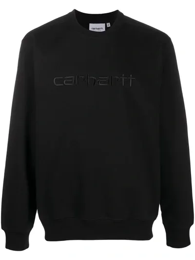 Carhartt Embroidered Logo Sweatshirt In Black