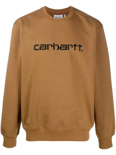 Carhartt Embroidered Logo Sweatshirt In Brown