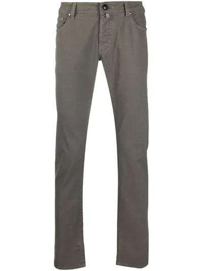 Jacob Cohen Micro Dash Pattern Trousers In Neutrals