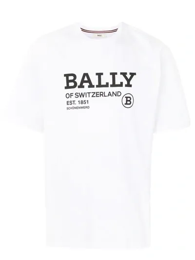 Bally Logo Print Short-sleeved T-shirt In White