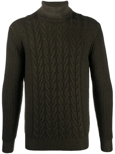 Altea Cable-knit Roll Neck Jumper In Green