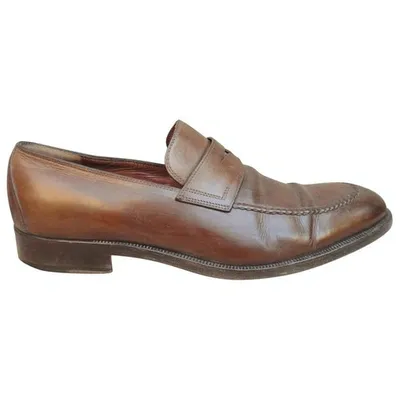 Pre-owned Fratelli Rossetti Leather Flats In Brown