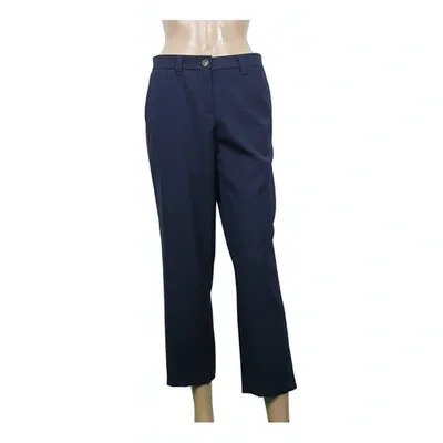 Pre-owned Miu Miu Wool Trousers In Blue