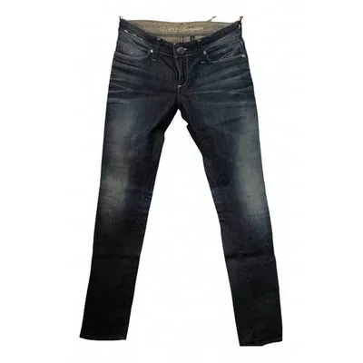 Pre-owned Guess Straight Jeans In Blue