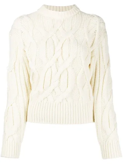 Brognano Cable Knit Jumper In White