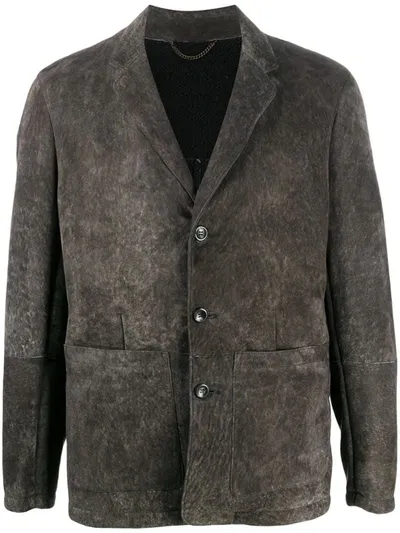 Ajmone Single-breasted Coat In Grey