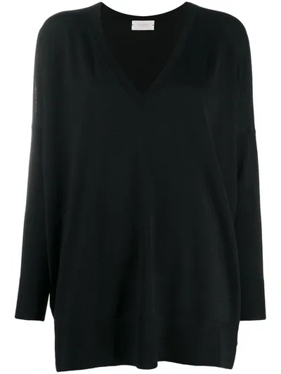 Zanone Oversized Batwing Sleeve Jumper In Black