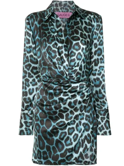 Gauge81 Leopard Print Dress In Blue