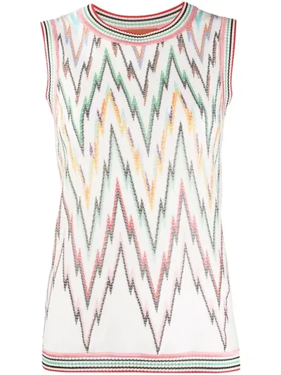 Missoni Patterned Tank Top Multicolor In White