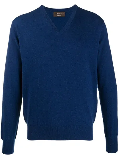 Doriani Cashmere V-neck Knit In Blue