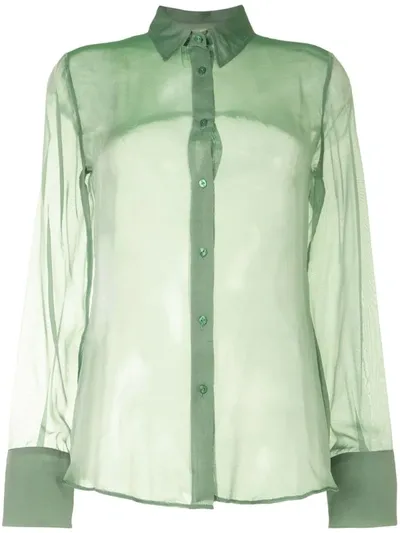 Georgia Alice Chiffon Slim Shirt In Green