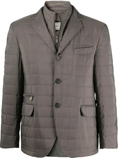 Corneliani Layered Puffer Jacket In Grey