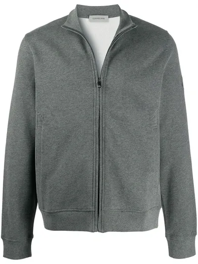 Corneliani Zip-up Cotton Cardigan In Grey