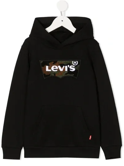 Levi's Kids' Logo Print Hoodie In Black