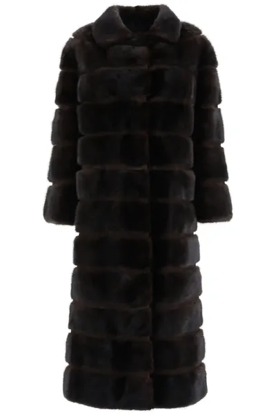 Simonetta Ravizza Mia Mink Coat In Brown