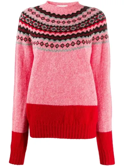 Molly Goddard Argyle Knit Jumper In Pink