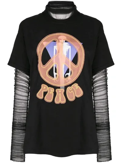 Viktor & Rolf Layer Peace Rave T-shirt In Black