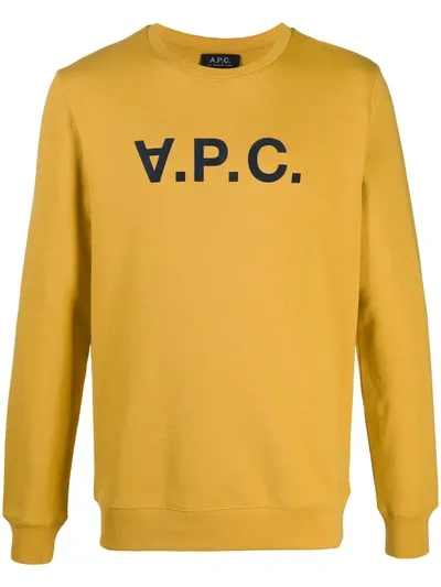 Apc Logo Sweatshirt In Yellow