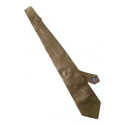 Pre-owned Calvin Klein Silk Tie In Khaki