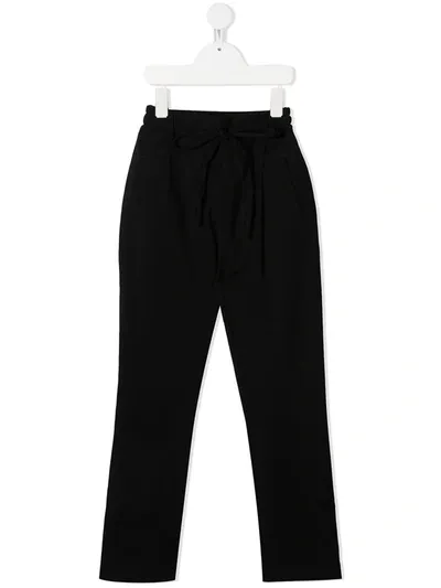 Paolo Pecora Kids' Elastic Waist Trousers In Black