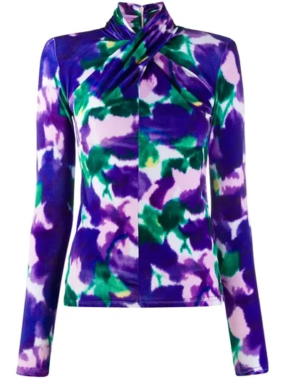 Richard Quinn Floral Print Blouse In Purple