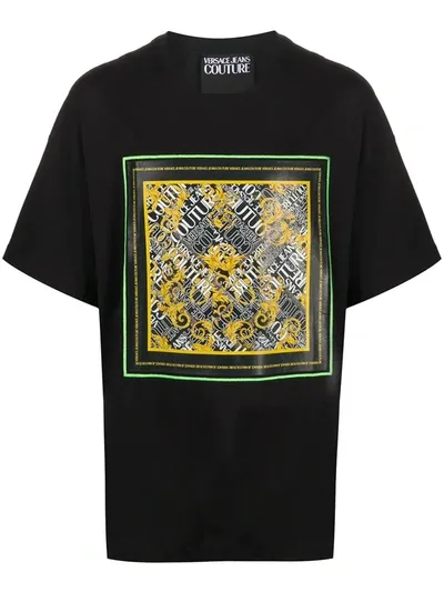 Versace Jeans Couture Baroque Graphic Print T-shirt In Black