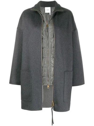 Agnona Layered Padded Coat In Grey