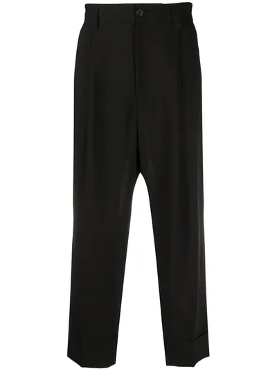 Ann Demeulemeester Cropped Straight-leg Trousers In Black