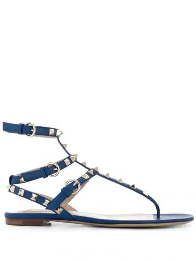 Valentino Garavani Rockstud Strappy Sandals In Blue