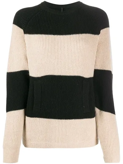 Sara Lanzi Two-tone Striped Jumper In Neutrals