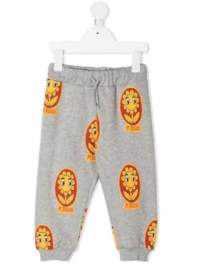 Mini Rodini Kids Sweatpants Flower Aop For For Boys And For... In Grey