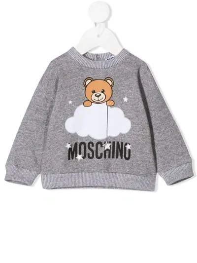 Moschino Babies' Cloud Teddy Sweatshirt In Grey