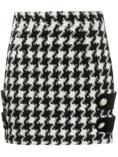 Amen Houndstooth Print Skirt In Black