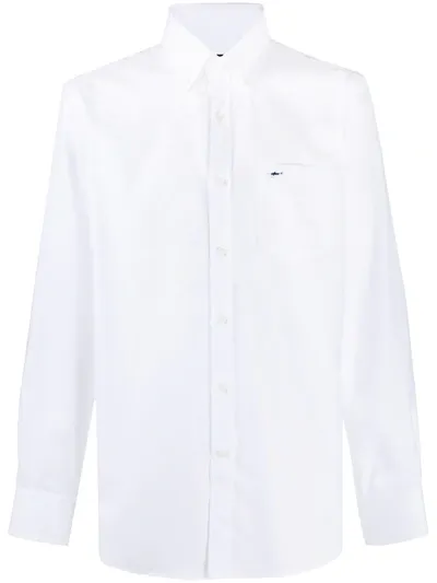 Paul & Shark Long-sleeved Patch Pocket Shirt In White