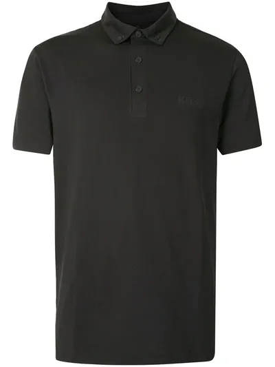 Hugo Boss Buttoned-collar Polo Shirt In Black