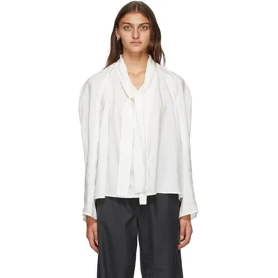 Lemaire Loose-fit Pussy Bow Blouse In White