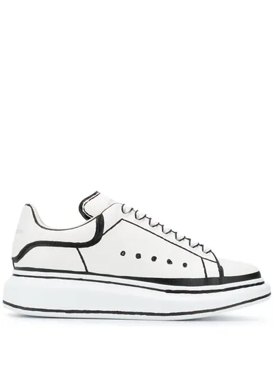 Alexander Mcqueen Oversized Outline-effect Low-top Sneakers In White