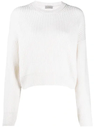 Mrz Ribbed Knit Jumper In White