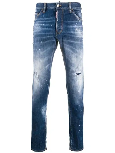 Dsquared2 Skinny Jeans Worn With Effect In Blue