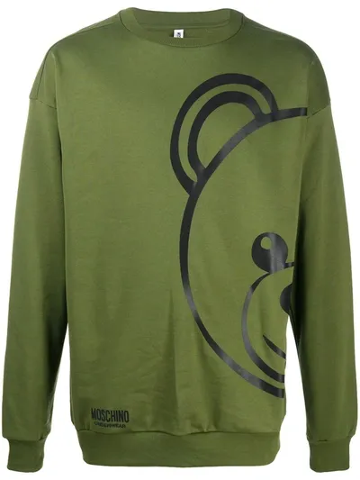 Moschino Teddy Bear Print Sweatshirt In Green