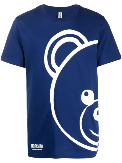 Moschino Teddy Bear Print T-shirt In Blue