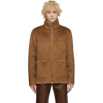 Stand Studio Tan Faux-suede Calvin Jacket In Brown