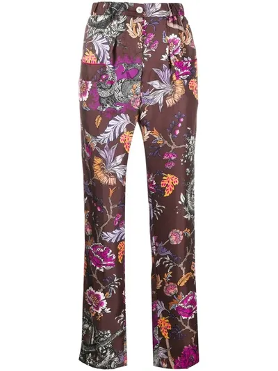 F.r.s For Restless Sleepers All-over Print Trousers In Brown