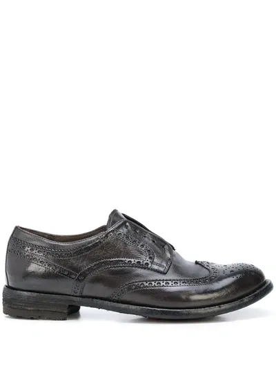 Officine Creative Punch-hole Detail Shoes In Black