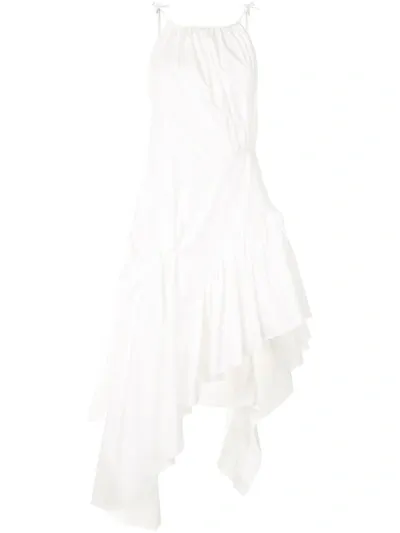 Marques' Almeida Ruched Tier Dress In White